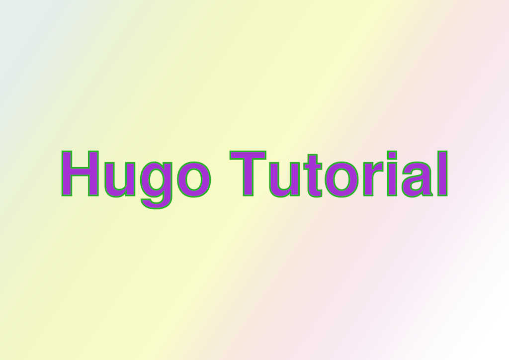 Purple text that says Hugo Tutorial